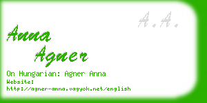 anna agner business card